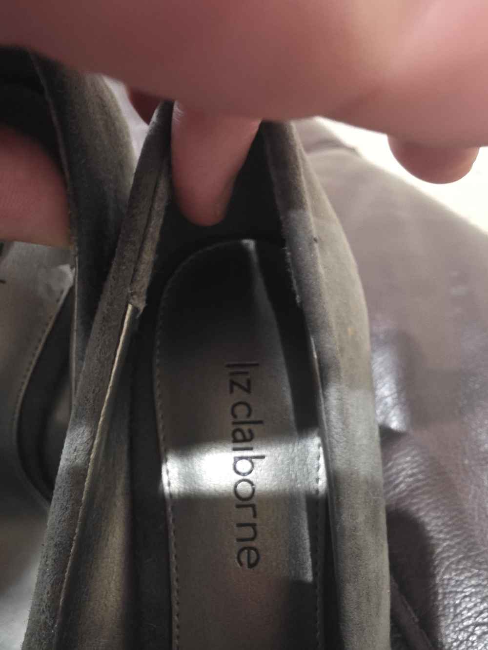 Liz Claiborne Gray Suede Mid Heel Pumps - Picture 5 of 5